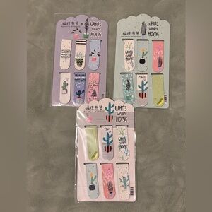 Magnetic Bookmarks Cactus Plants Magnetic Bookmark Lot of 3 Pks x 6 Magnets